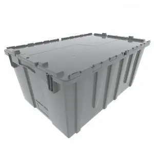 Heavy-Duty Attached Lid Plastic Tote
